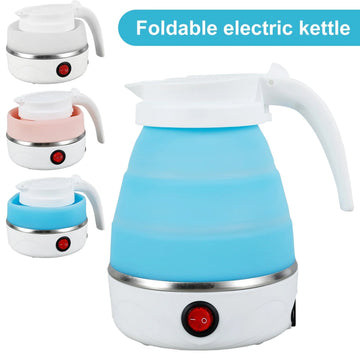 Mini Folding Electric Kettle Portable Leakproof Silicone 600ml 600W